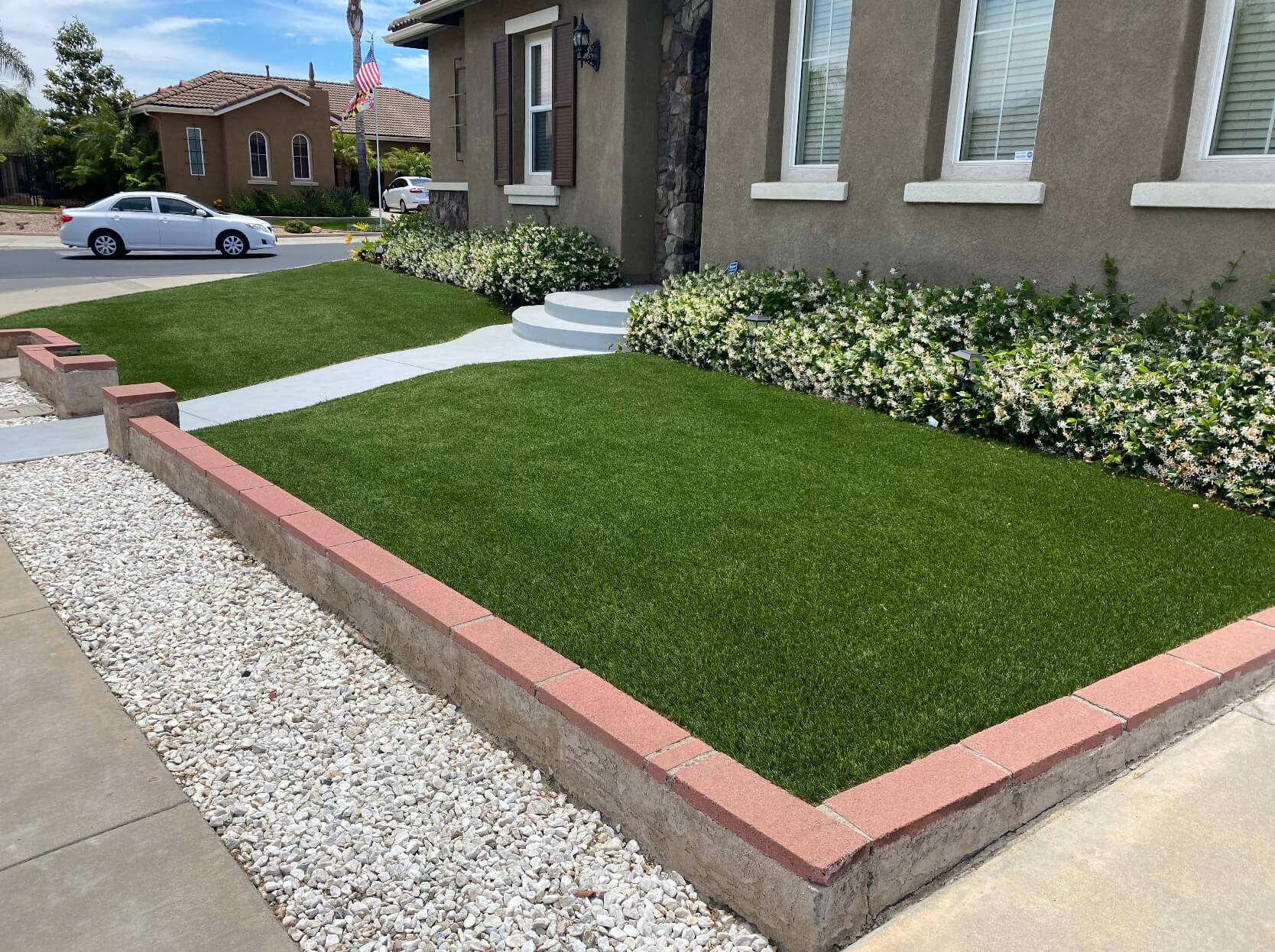 Front Yard Turf Installation by Artificial Turf Frisco in Frisco, TX